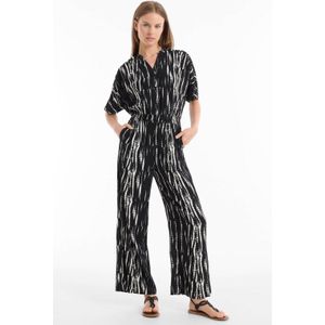 Anytime - Jumpsuit - Zwart - V-hals - Korte Mouwen