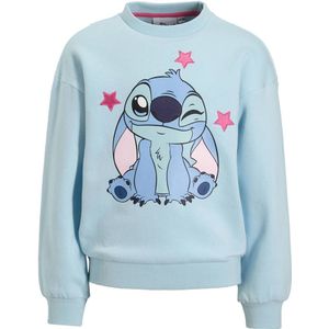 Anytime - Trui - Blauw - Katoenmix - Stitch Printopdruk