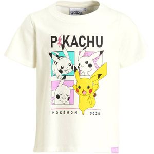 Anytime - T-shirt - Off-white - Katoen - Pokemon Printopdruk
