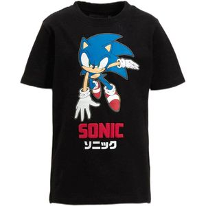 Anytime - T-shirt - Zacht Katoen - Sonic Print - Ronde Hals - Korte Mouwen