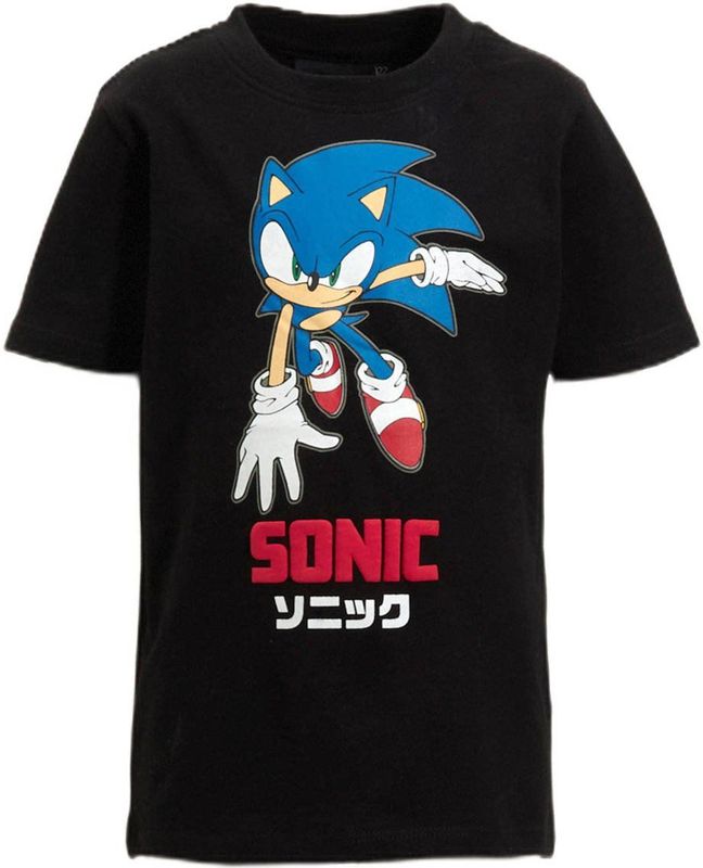 Anytime - T-shirt - Zacht Katoen - Sonic Print - Ronde Hals - Korte Mouwen