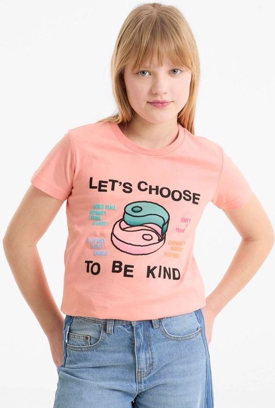 Me & My Monkey - T-shirt - Zacht Katoen - Met Printopdruk 'Let's Choose To Be Kind'