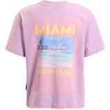 Me & My Monkey - T-shirt - Wit - Katoen - Miami South Beach Print