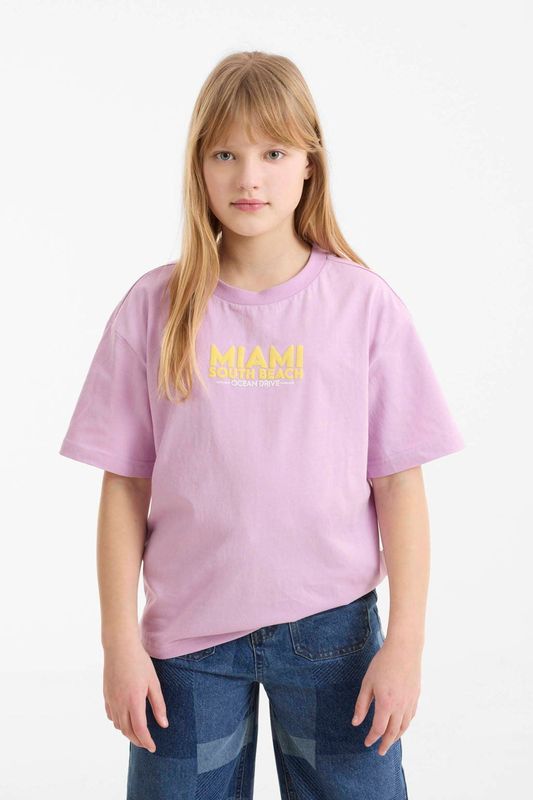 Me & My Monkey - T-shirt - Wit - Katoen - Miami South Beach Print