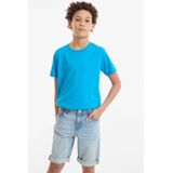 anytime - Denim Short - Lichtblauw - 5-pocket - Regular Waist - Stretch Denim