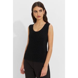 Ruby - Gebreid Kabel Spencer - Zwart - Mouwloos