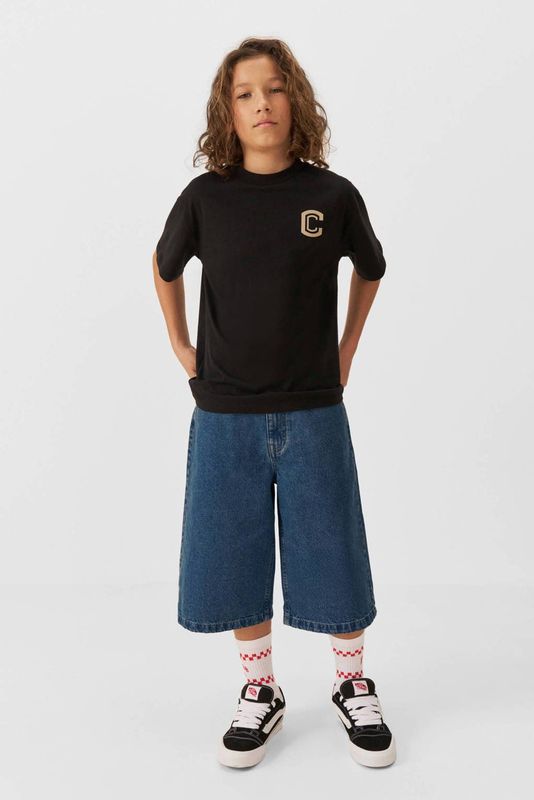 Coolcat - Skatershort - Mid-Blauw - Katoen - Wijde Pasvorm