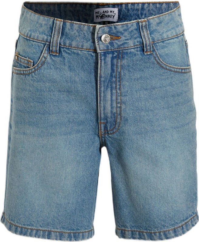 Me & My Monkey - Basic Straight Denim Short - Lichtblauw - Katoen
