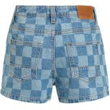 Coolcat - Denim Short - Blauw - Katoen - Ruitjespatroon