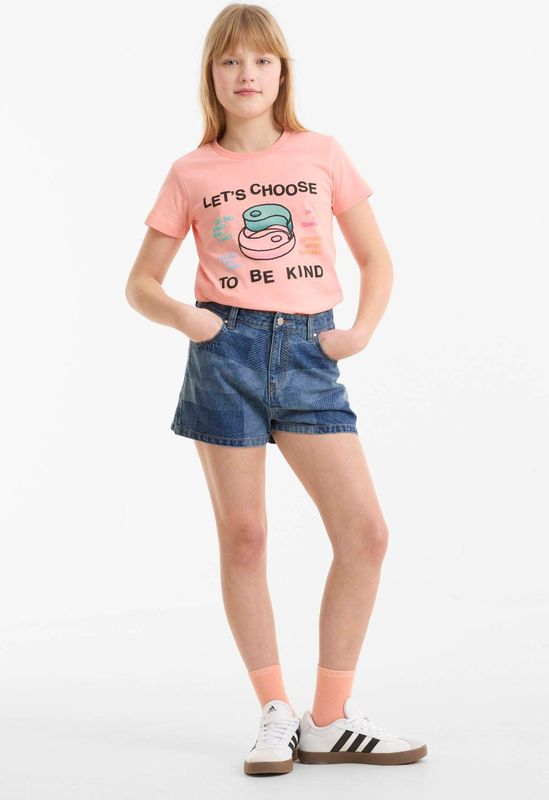 Me & My Monkey - Meisjes Short - Denim Patchwork - Katoen