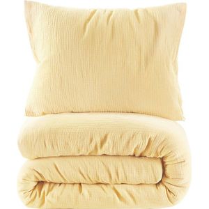 NOUS - Kids - Dekbedovertrek - Geel - Katoen - Inclusief Kussensloop