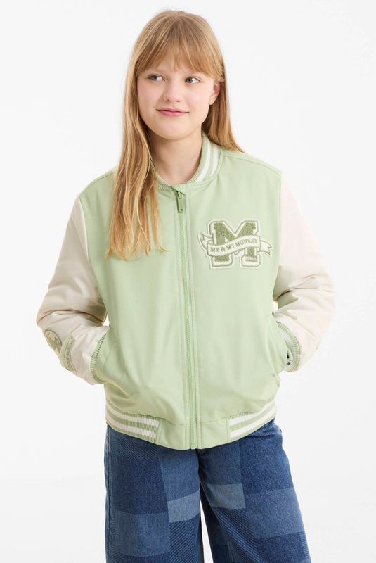 Me & My Monkey - Bomberjack - Groen/Wit - Katoen