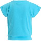 Orange Stars - T-shirt - Turquoise - Katoen - Knoopdetail - Paillettenprint
