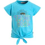 Orange Stars - T-shirt - Turquoise - Katoen - Knoopdetail - Paillettenprint