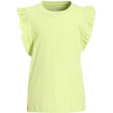 Anytime - T-shirt - Limegroen - Katoen - Korte Mouwen met Ruffles