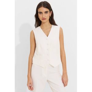 Ruby - Gilet - Wit - Getailleerd - Mouwloos