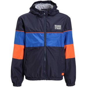 Orange Stars - Sporty Jacket - Donkerblauw - Colourblock Ontwerp