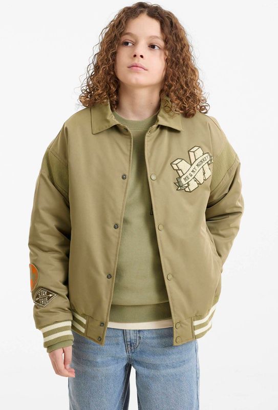 Me & My Monkey - Bomberjack - Groen - Polyester - Met Patches