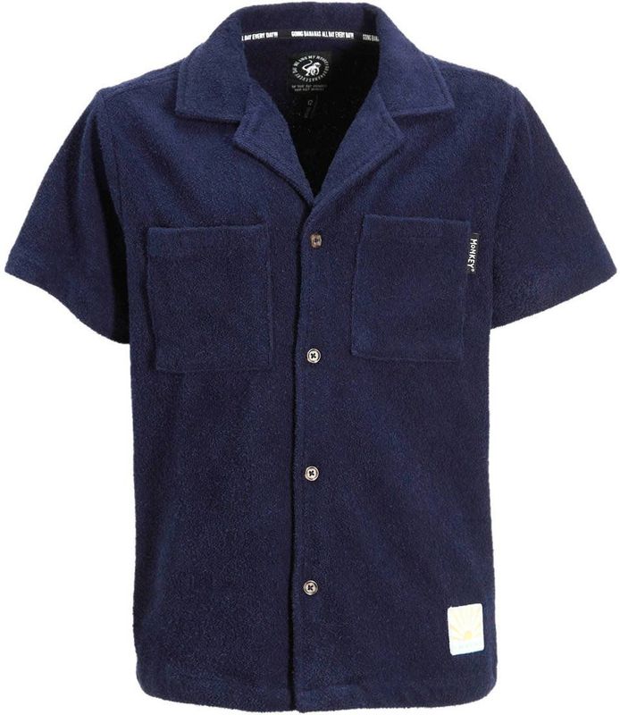 Me & My Monkey - Overhemd - Blauw - Badstof