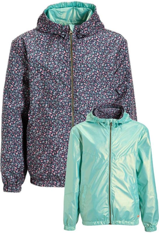 Orange Stars - Reversible Jacket - Ditsy Floral Print - Meisjesjack - Navy