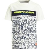 Orange Stars - T-shirt - Wit - Graffiti Print