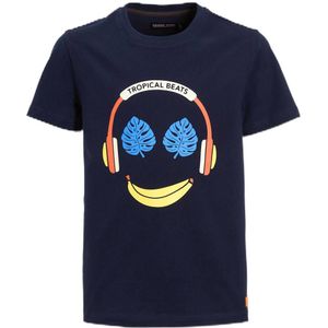 Orange Stars T-shirt Pakis met printopdruk donkerblauw
