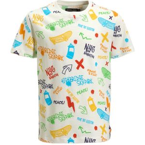 Orange Stars - T-shirt - Graffiti Print - Katoen