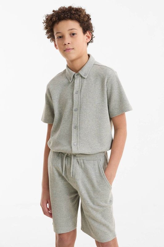 Anytime - Short Waffle - Grijs - Korte Broeken