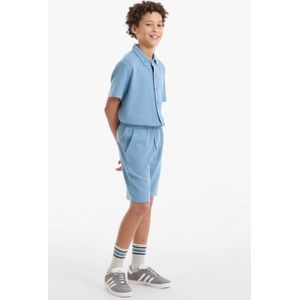 Anytime - Korte Broek - Blauw - Katoenmix - Regular Fit