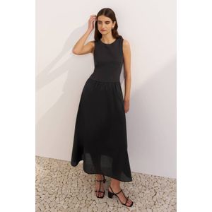 Ruby - Maxi Combi Jurk - Zwart - Mouwloos - Ronde Hals