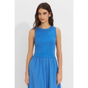 Ruby - Maxi Combi Jurk - Blauw - Mouwloos - Ronde Hals - Katoenmix