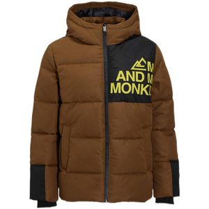 Me & My Monkey - Hooded Puffer Jas - Bruin - Gewatteerd - Voor Jongens