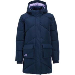 Me & My Monkey - Lange Hooded Puffer Jas - Paars - Gewatteerd