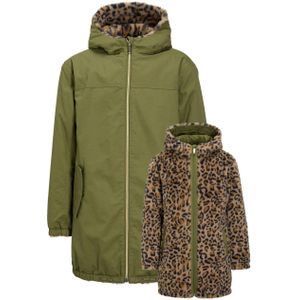Me & My Monkey - Reversible Lange Jas - Groen - Panterprint