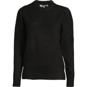 Anytime - Gebreide Trui - Zwart - Met Pofmouwen