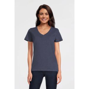 Anytime - Value-collectie - T-shirt - Donkerblauw Melange - V-hals
