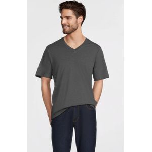 Anytime - Value-collectie - T-shirt - Grijs - V-hals - Katoenmix