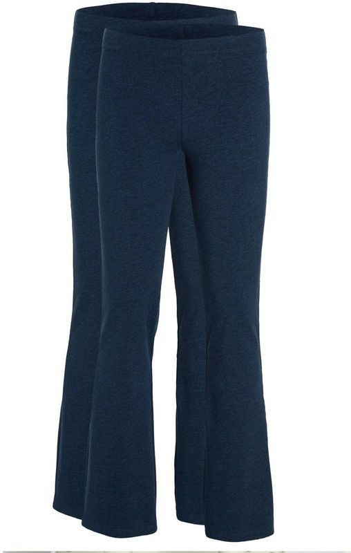 Anytime - Value - Flared Legging - Donkerblauw Melange - Set van 2