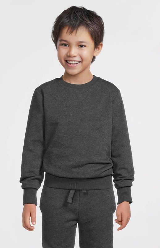 Anytime - Fleece Sweater - Donkergrijs Melange - Unisex - Value-collectie