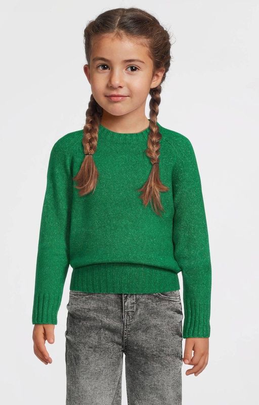 Anytime - Gebreide Trui - Groen - Ronde Hals - Lange Mouwen - Comfortabele Regular Fit