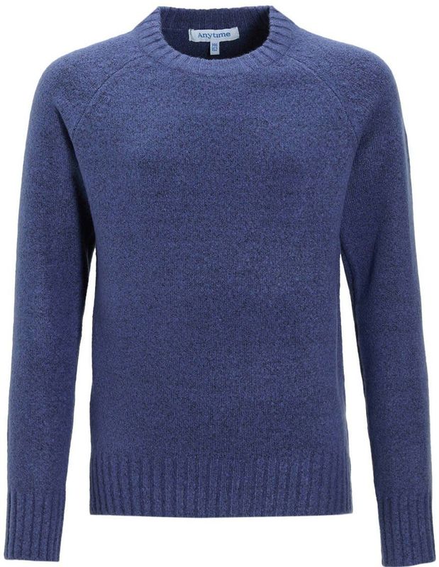 Anytime - Gebreide Trui - Blauw - Ronde Hals - Lange Mouwen