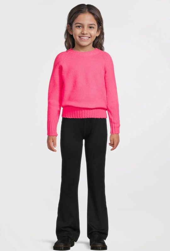 Anytime - Gebreide Trui - Roze - Ronde Hals - Lange Mouwen