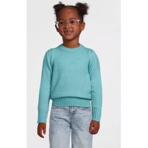 anytime - Gebreide Trui - Blauw - Pofmouwen