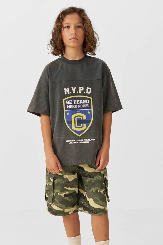 Coolcat - T-shirt - Acid Wash - Katoen - Ronde Kraag - Korte Mouwen