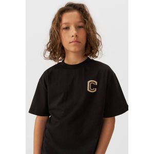 Coolcat - T-shirt Luke - Zwart - Katoen - Relaxed-fit met Printopdruk