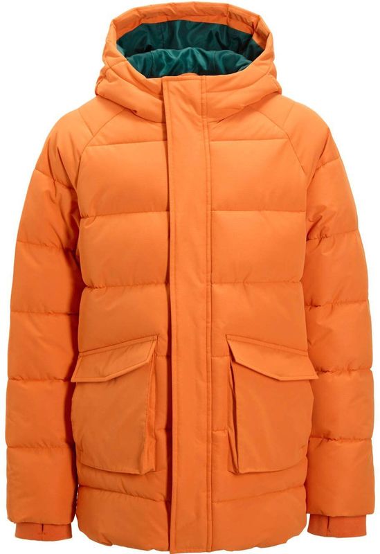Anytime - Gewatteerde Jas - Oranje - Met Capuchon - Steekzakken