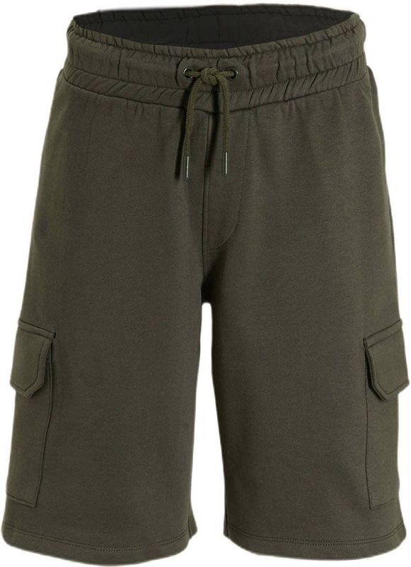 Anytime - Sweatshort - Grijze Camouflageprint - Katoenmix - Elastische Tailleband