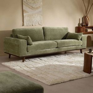 NOUS Living - Torino - 3-zitsbank - Donkerbruin - Ribstof