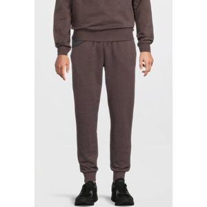 Anytime - Fleece Joggingbroek - Bruin Melange - Value-collectie