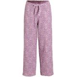 Anytime - Wide Leg Crinkle Broek - Panterprint - Roze